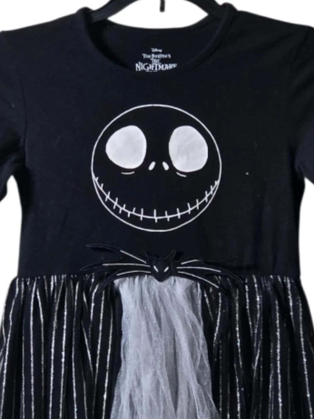 Disney Nightmare Before Christmas Jack Skellington Dress Girls Black Halloween
